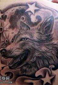 Back wolf tattoo pattern