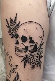 Patrón de tatuaje de línea de tinta negra simple por Lydia Marie