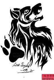Manoscritto tatuaggio classico totem cool testa di lupo