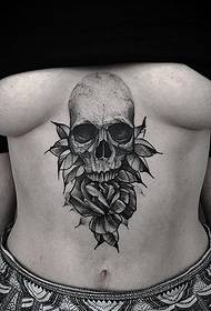 Patrón de tatuaje de estilo gris blanco y negro inolvidable del tatuador Vladimir Pride