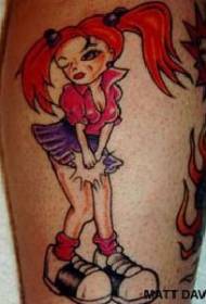 Слика ногу тетоважа девојке у боји ногу