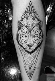 Tiger totem tattoo variety of black gray tattoo pricking skills tiger tattoo pattern
