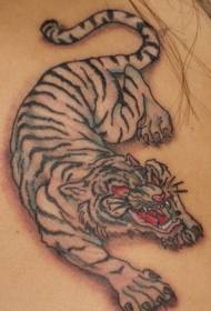 Asian Snow Tiger Painted Tattoo Pattern