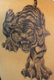 Schwaarz Grey Style Uphill Tiger Tattoo Muster