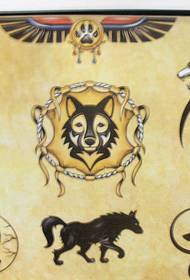 візерунок татуювання вовка