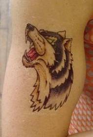 Plač vuk crtani stil tetovaža uzorak
