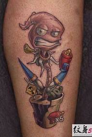 Tatuaggio in vaso pianta del fumetto creativo