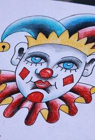 Modellu di manuale di tatuaggi di clown di personalità di culore