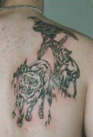 Pozadina tetovaža vuka i orla