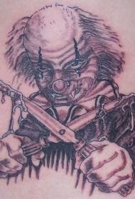 Zli klaun i nož tetovaža uzorak