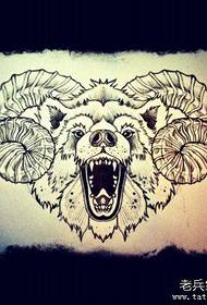 Velmi cool rukopis vlka tetování