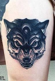 Bein sexy Trend Wolf Kopf Tattoo-Muster