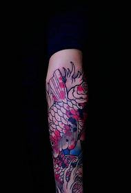 akvarell unik bläckfisk tatuering bild ljusa blink