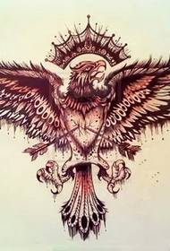 tatuaje de águila voadora conxunto de manuscritos