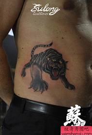 maskla ventro populara klasika lernejo tigro tatuaje ŝablono