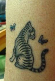 Kipepeo na muundo wa tattoo ya tiger