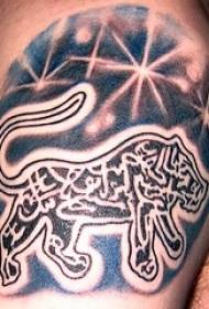 Totem tatuaggio spalla stella leone