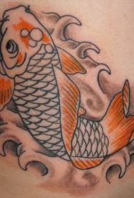 patró de tatuatge de peix de koi petit color