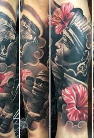 estatua de color brazo ilustración grande tatuaxe león foto