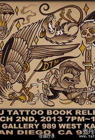 manoscritto popolare popolare del tatuaggio dell'aquila della vecchia scuola