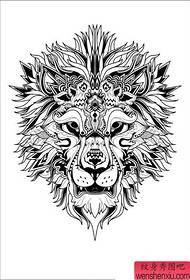 霸氣的酷圖騰獅子頭紋身圖案