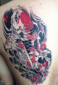 shoulder red Squid tattoo pattern