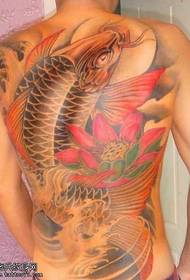 蓮花魷魚紋身圖案