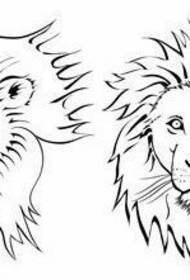 Lõvi tätoveeringu muster: Totem Lõvi pea tätoveeringu muster