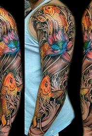 arm yellow Squid tattoo pattern