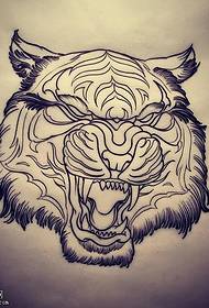 手稿線獅子紋身圖案