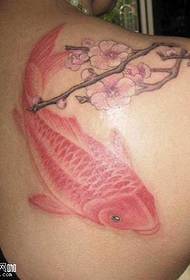 plecu sarkanā kalmāra tetovējuma raksts