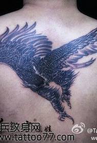 cool back eagle tattoo pattern