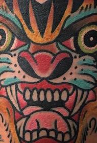 Tijger tattoo patroon geschilderd