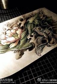kolor nga peony squid tattoo manuskrito nga litrato