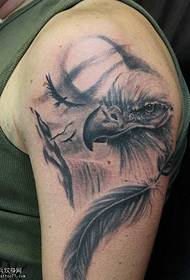 胳膊一群老鹰纹身图案