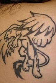 fekete szárnyas oroszlán tetoválás minta