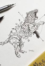 Gambar Naskah Geometri Totem Tiger Tatar pola