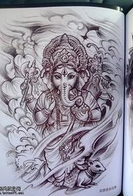 Elefant Gott Lotus Tattoo Muster