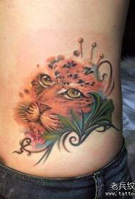 bellezza cintura un mudellu di tatuatu di tatuatu di testa di leone