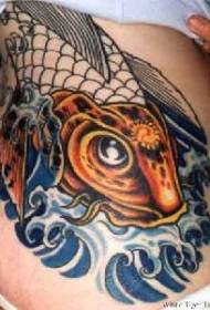 skrivnostna zlata koi riba osebnost Tattoo vzorec