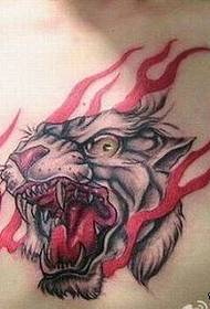 узорак тетовирања главе од тигра на прсима