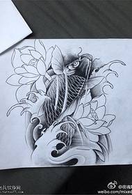 tradisjoneel squid lotus tattoo figuer
