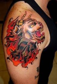 Käe värvi Devil Lion tätoveeringu muster