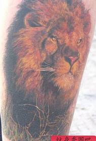 leono tatuaje mastro: kruro koloro leono kapo tatuaje ŝablono