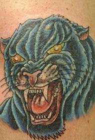 Roaring panther awọ tatuu ilana