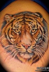 tigro galvos tatuiruotės modelis