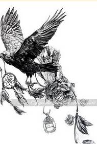 Aworan Aworan Aworan Iwe afọwọkọ tatuu ti Eagle Dreamcatcher Tattoo