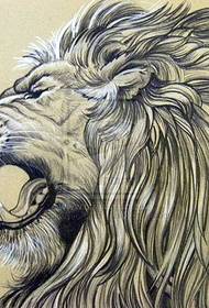 patró de tatuatge de cap de lleó atmosfèric