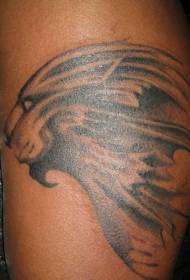 лъвска глава черен модел татуировка