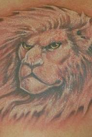 model i tatuazhit të kokës së luanit të zemëruar me zemër të zemëruar